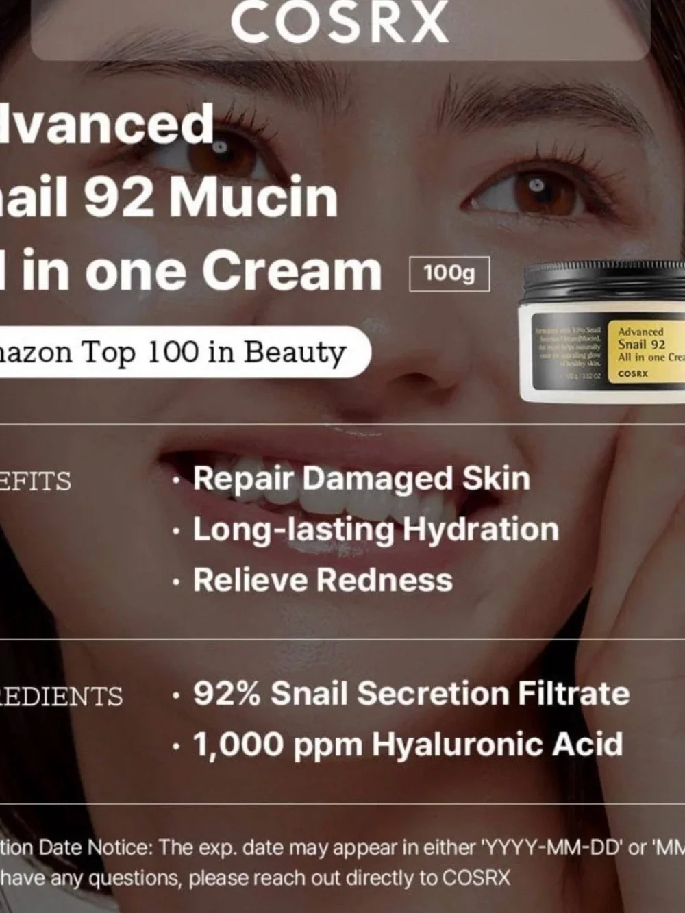 COSRX Advanced Snail 92 All In One Cream - White 100g